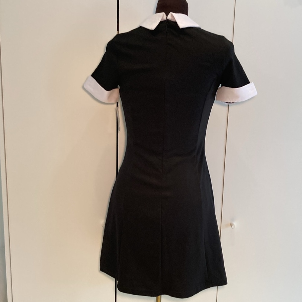 Spirit Halloween dress Peter Pan collar short sleeves S free earrings - Picture 3 of 16
